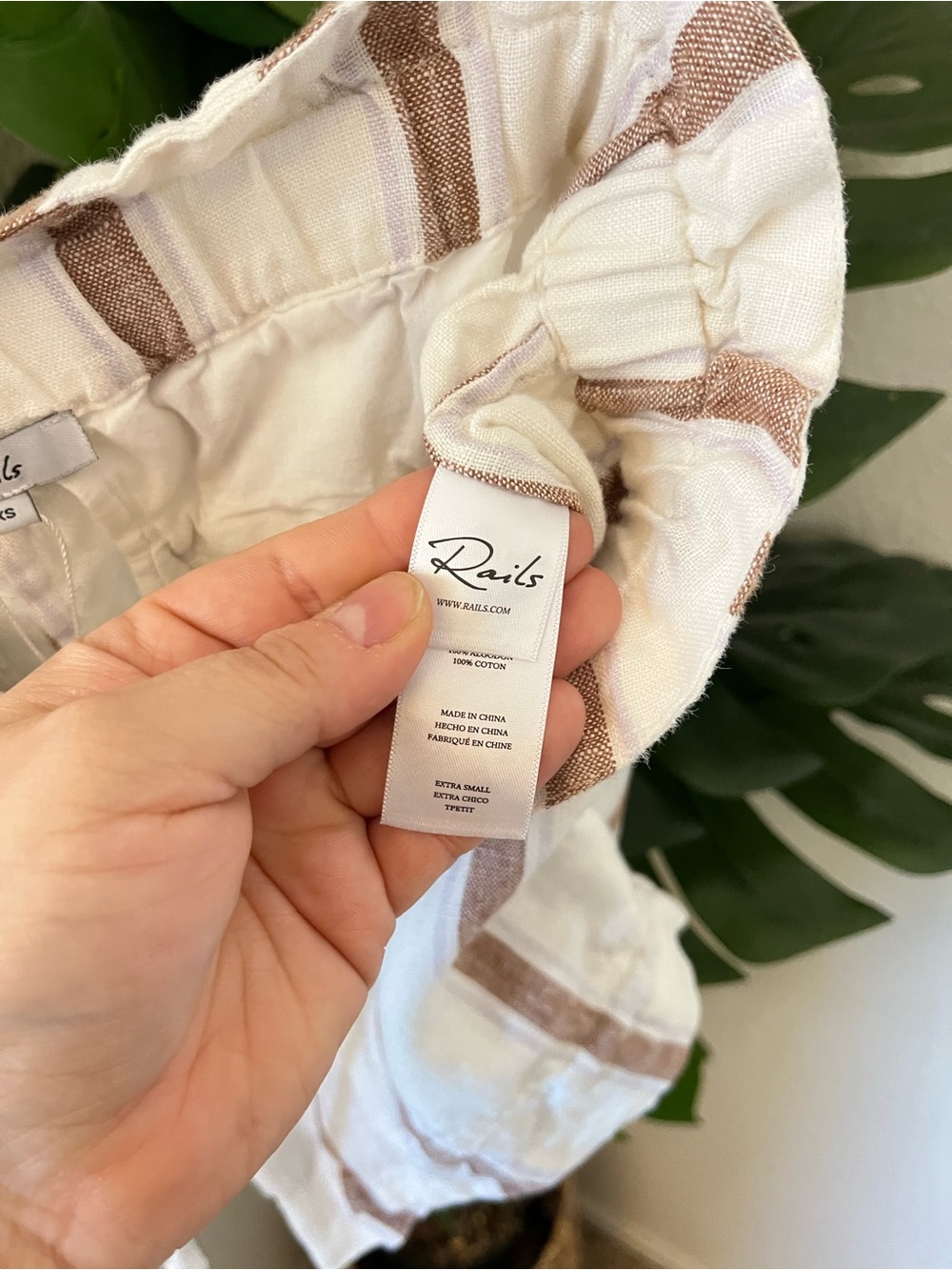 🤍 Rails 100% Linen Foster Coconut Stripe Linen Shorts XS | Luxury Linen Shorts - Picture 7 of 9